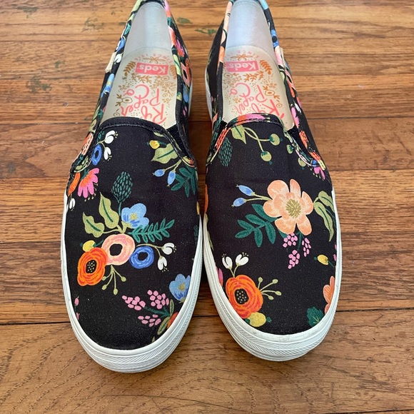 Rifle Paper Co. X Keds Triple Decker Lively Floral  Women’s Slip Ons - Size 8 - Picture 3 of 9